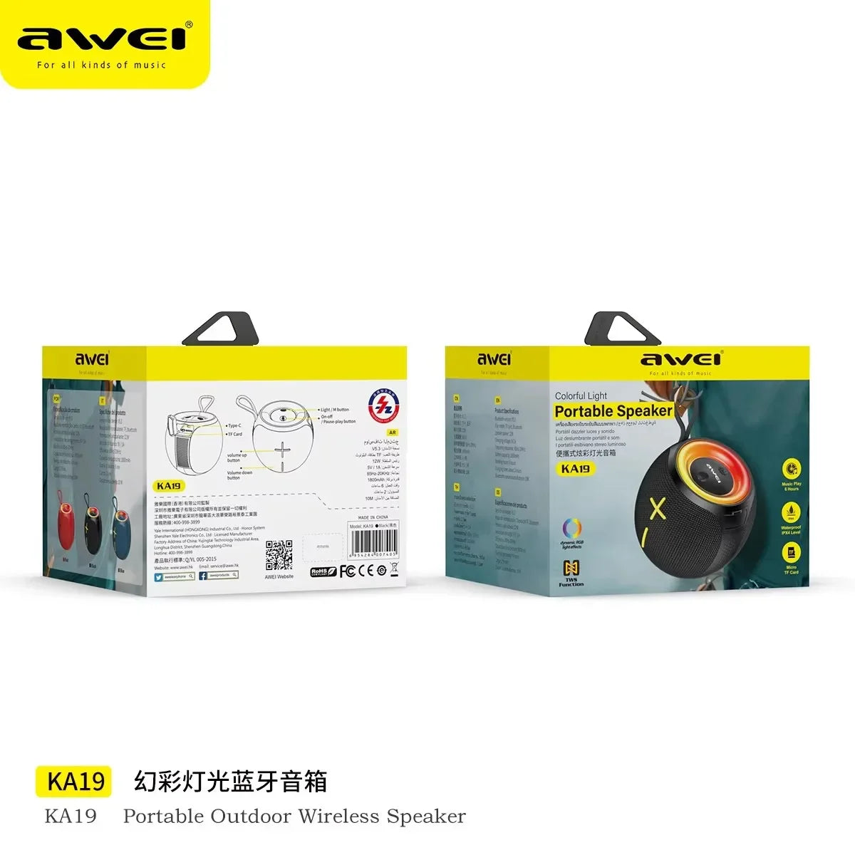 Altavoz Portátil con Luces LED