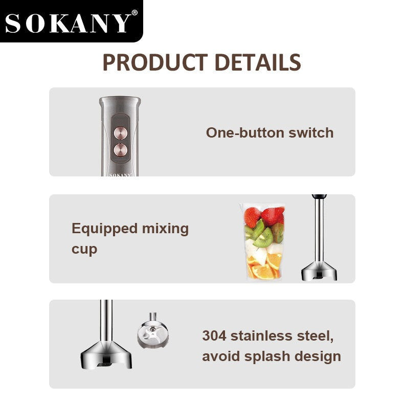 Batidora de mano 2 en 1 Sokany